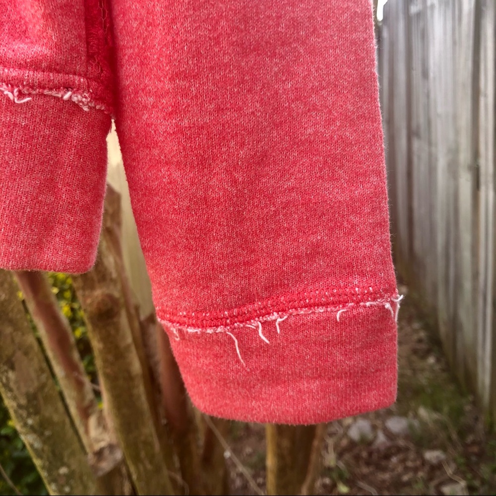 Mossimo Sweatshirt Top Distressed Lace Overlay Sweatshirt Coral Juniors - Picture 3 of 11